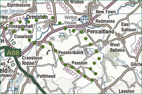 Pencaitland Railway route map